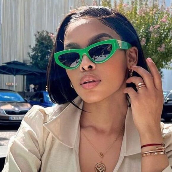 Bottega Veneta BV1176S 002 Sunglasses Havana Cat Eye Frame, Brown Lenses - Picture 7 of 12